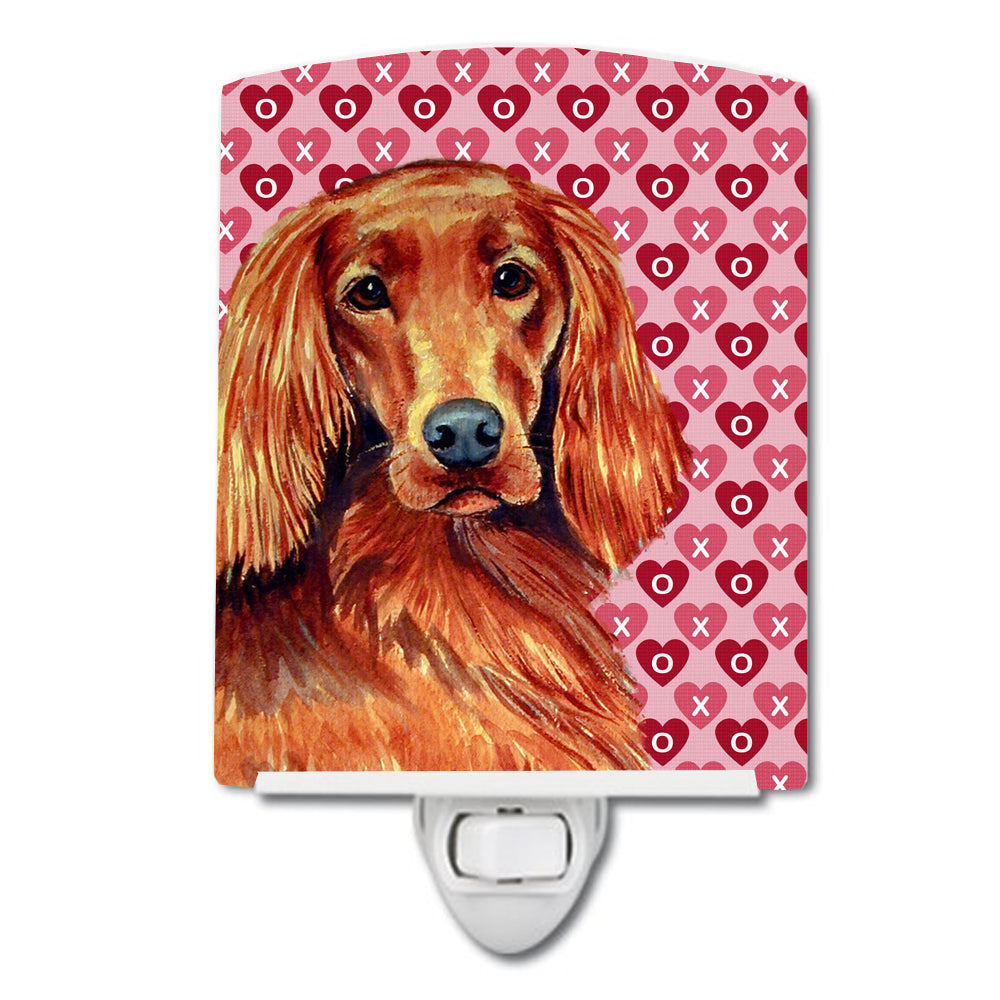 Irish Setter Hearts Love and Valentine&#39;s Day Portrait Ceramic Night Light LH9164CNL - the-store.com