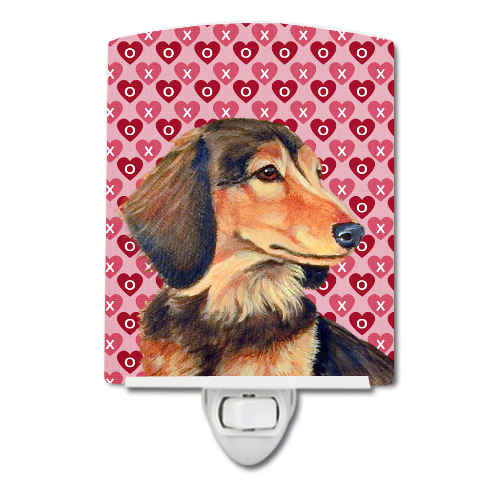 Dachshund Hearts Love and Valentine&#39;s Day Portrait Ceramic Night Light LH9166CNL - the-store.com