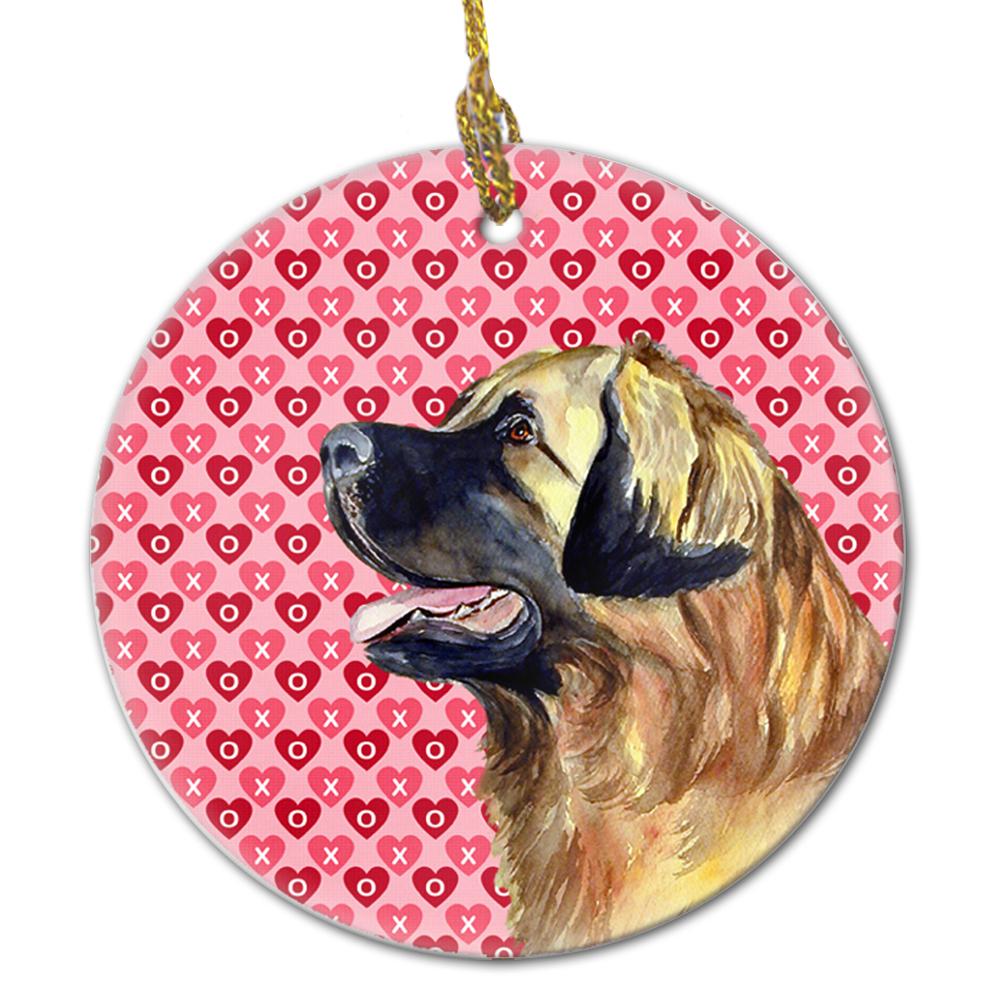 Leonberger Valentine&#39;s Love and Hearts Ceramic Ornament by Caroline&#39;s Treasures