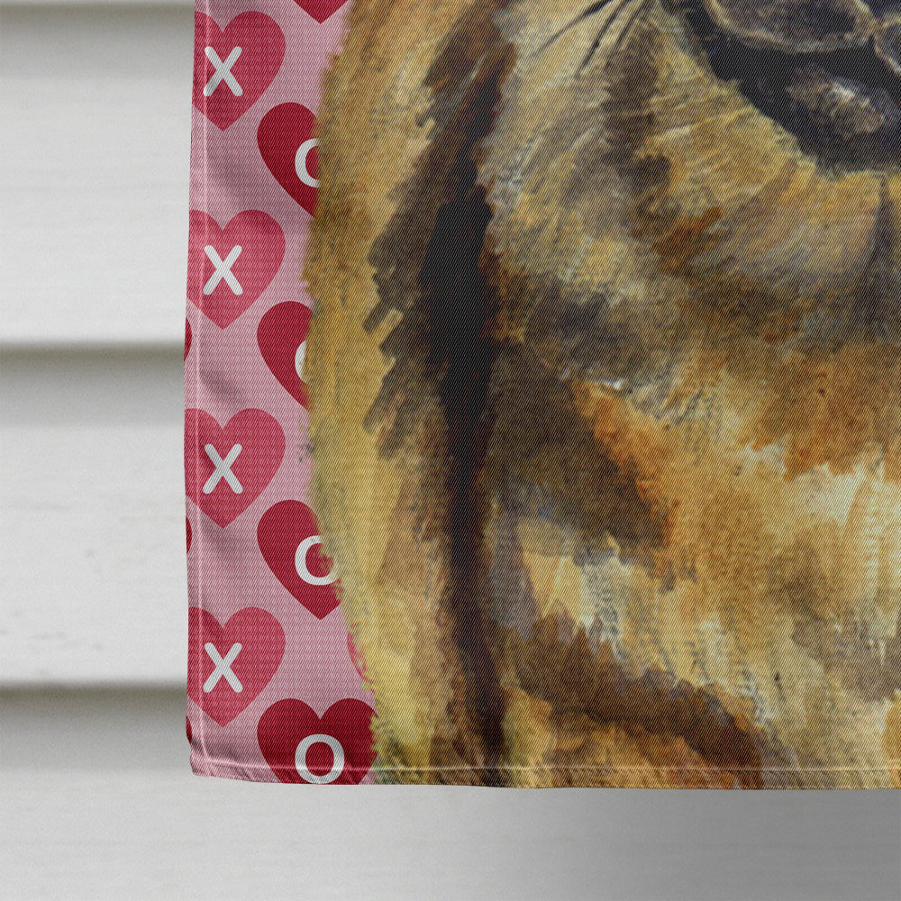 Tibetan Spaniel Hearts Love and Valentine's Day Portrait Flag Canvas House Size  the-store.com.