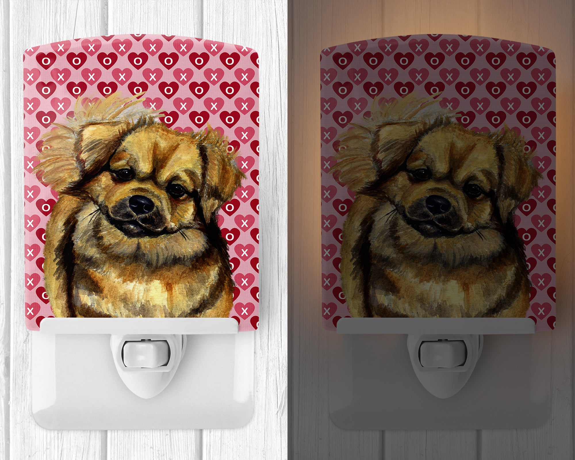 Tibetan Spaniel Hearts Love Valentine's Day Ceramic Night Light LH9169CNL - the-store.com