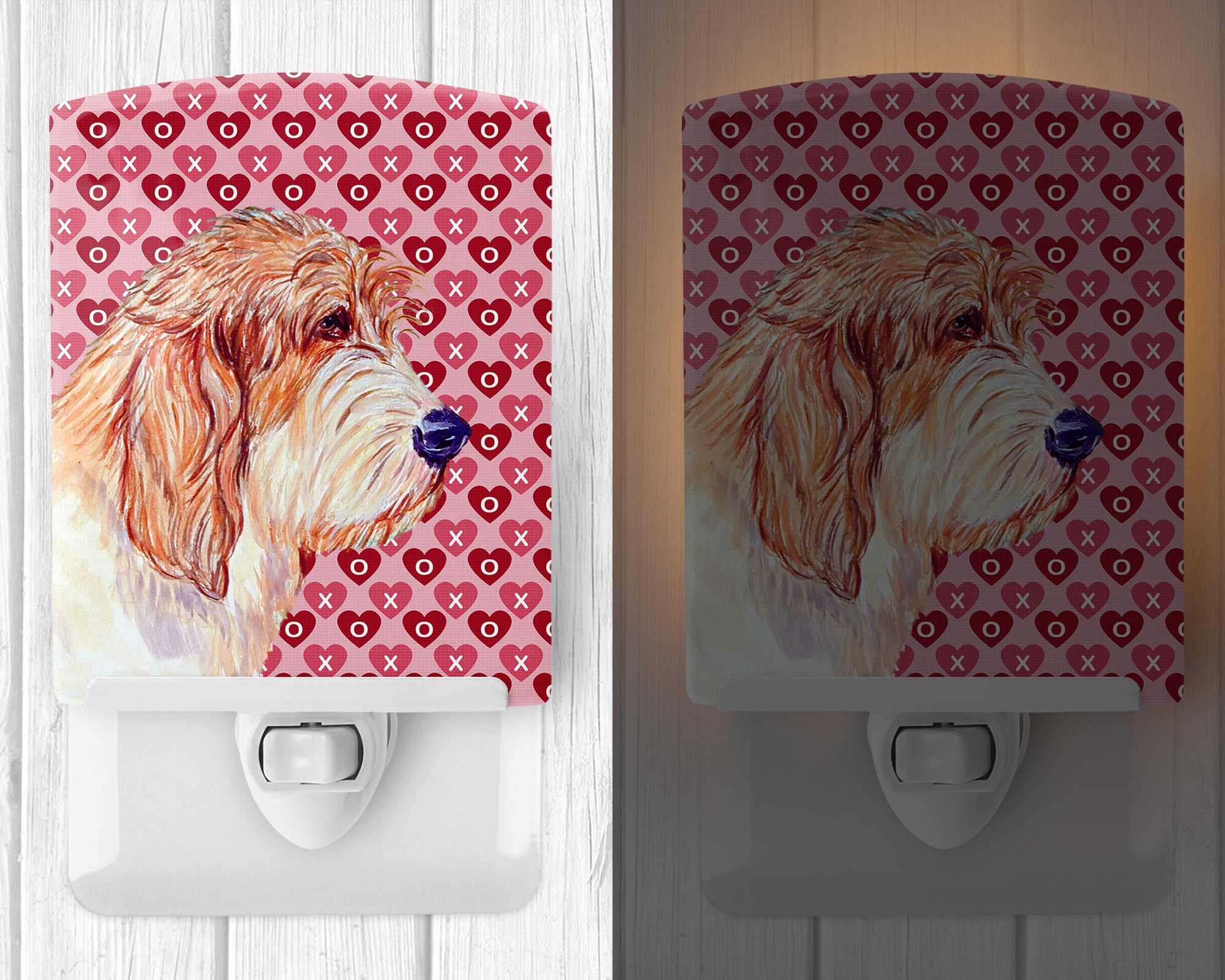 Petit Basset Griffon Vendeen Hearts Love Valentine's Day Ceramic Night Light LH9172CNL - the-store.com