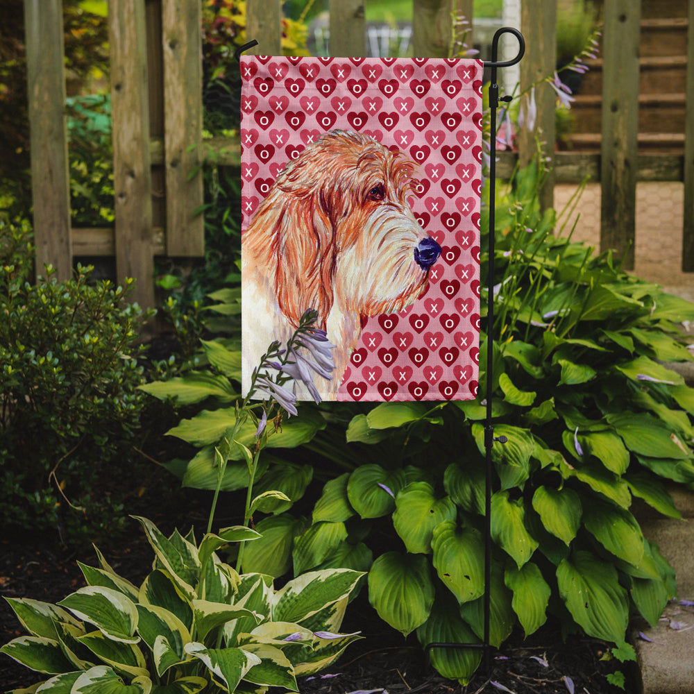 Petit Basset Griffon Vendeen Hearts Love Valentine's Day Flag Garden Size.