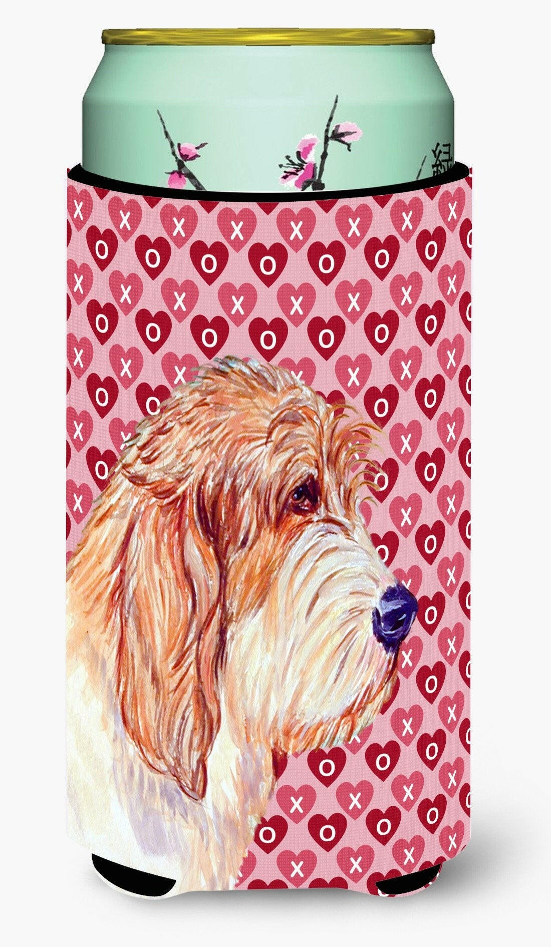 Petit Basset Griffon Vendeen Hearts Valentine's Day  Tall Boy Beverage Insulator Beverage Insulator Hugger by Caroline's Treasures