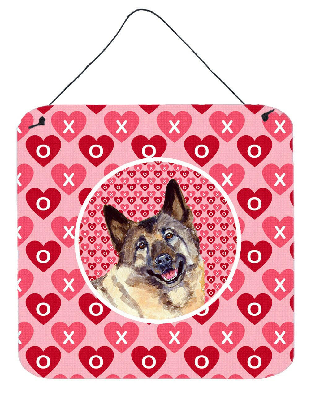 Norwegian Elkhound Valentine's Love and Hearts Wall or Door Hanging Prints by Caroline's Treasures