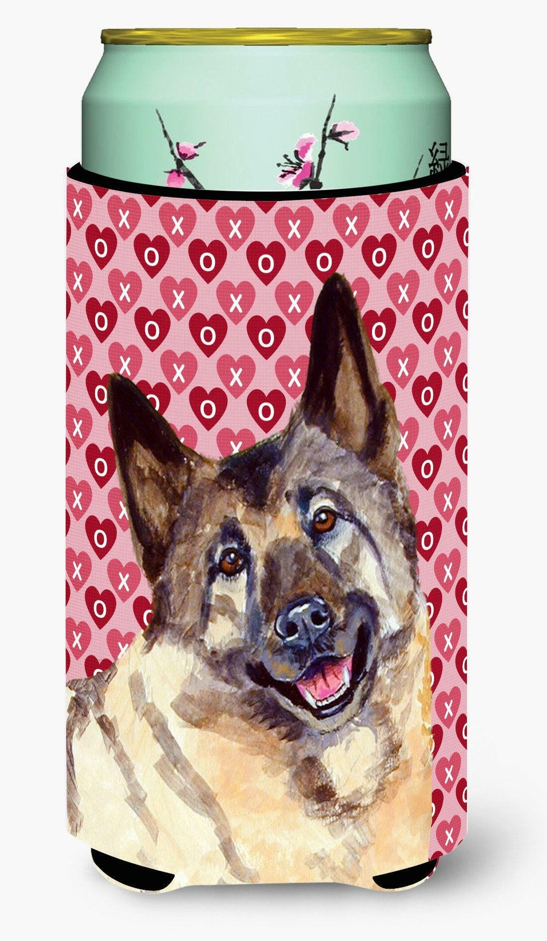 Norwegian Elkhound Hearts  Valentine&#39;s Day Portrait  Tall Boy Beverage Insulator Beverage Insulator Hugger by Caroline&#39;s Treasures