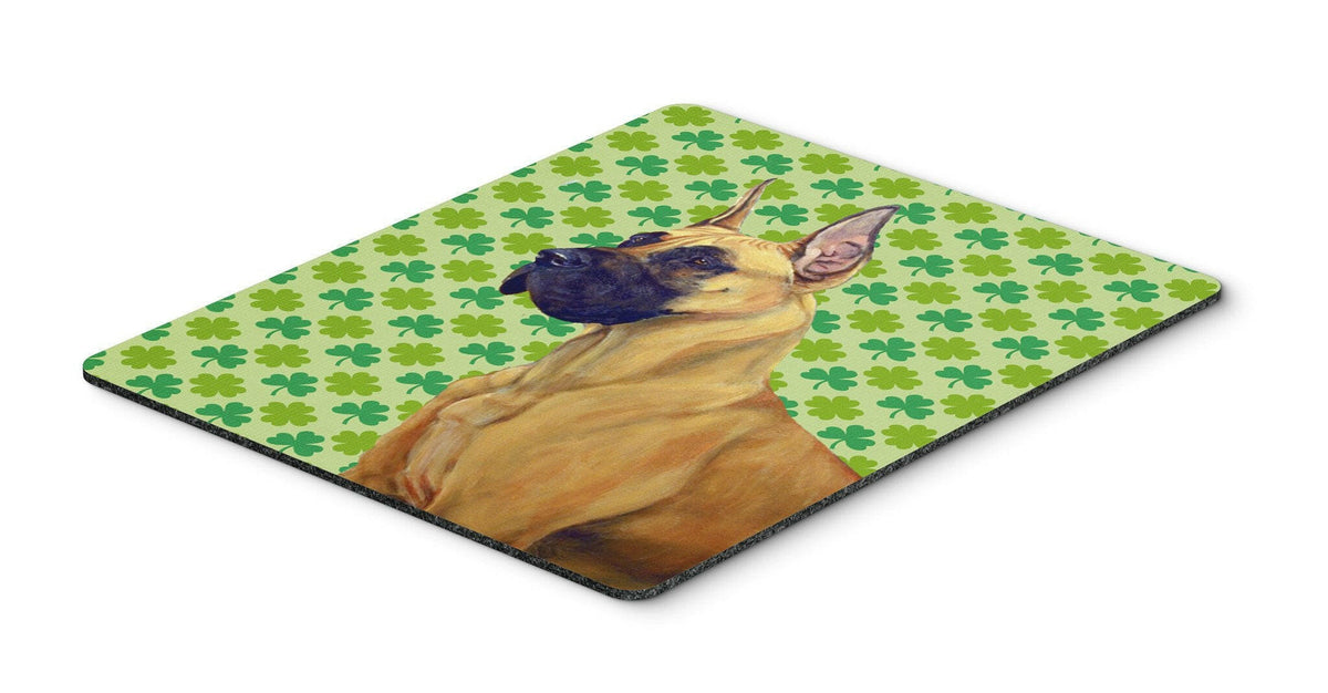 Great Dane St. Patrick&#39;s Day Shamrock Portrait Mouse Pad, Hot Pad or Trivet by Caroline&#39;s Treasures