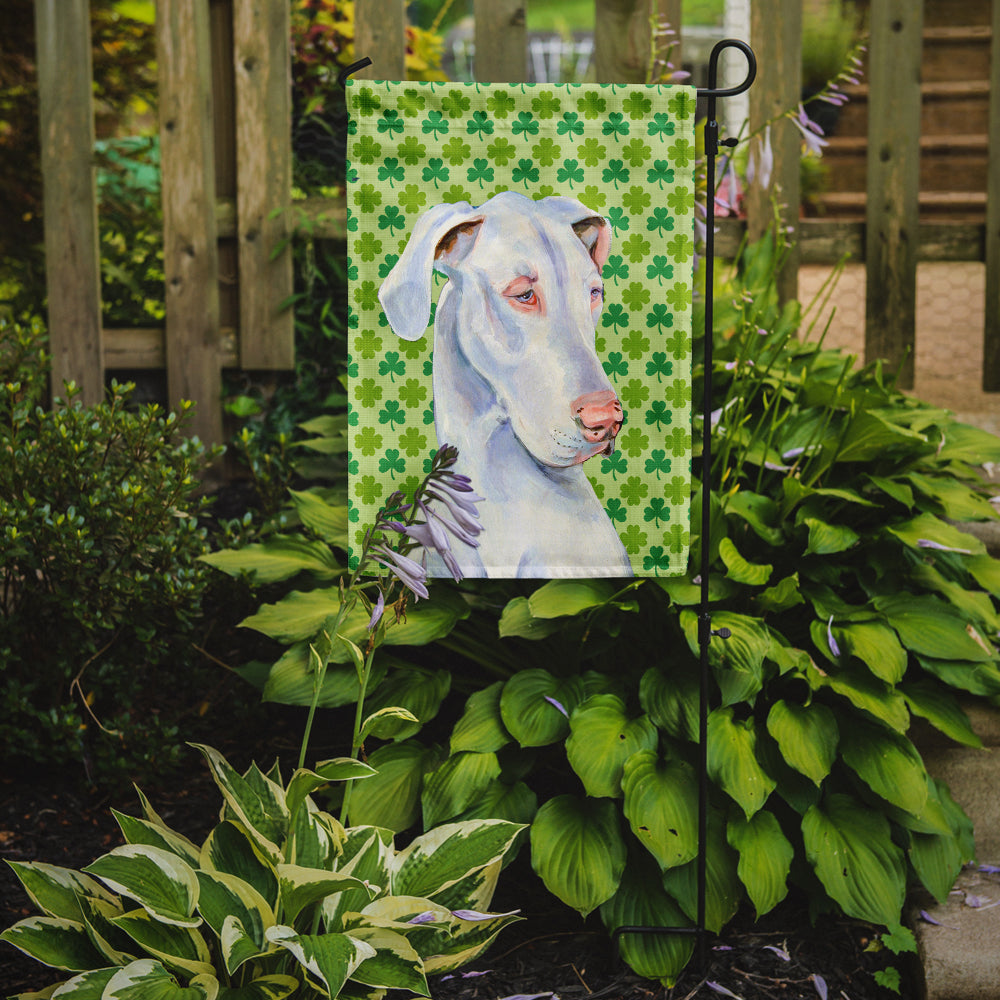 Great Dane St. Patrick's Day Shamrock Portrait Flag Garden Size.