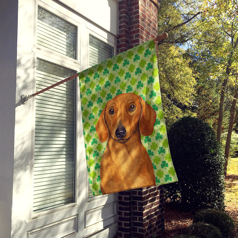 Dachshund St. Patrick's Day Shamrock Portrait Flag Canvas House Size  the-store.com.