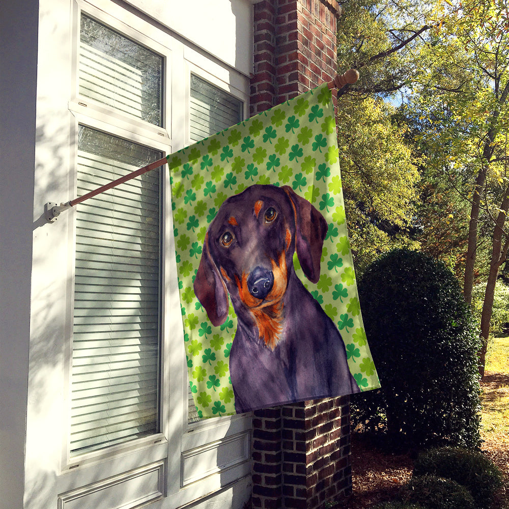 Dachshund St. Patrick's Day Shamrock Portrait Flag Canvas House Size  the-store.com.