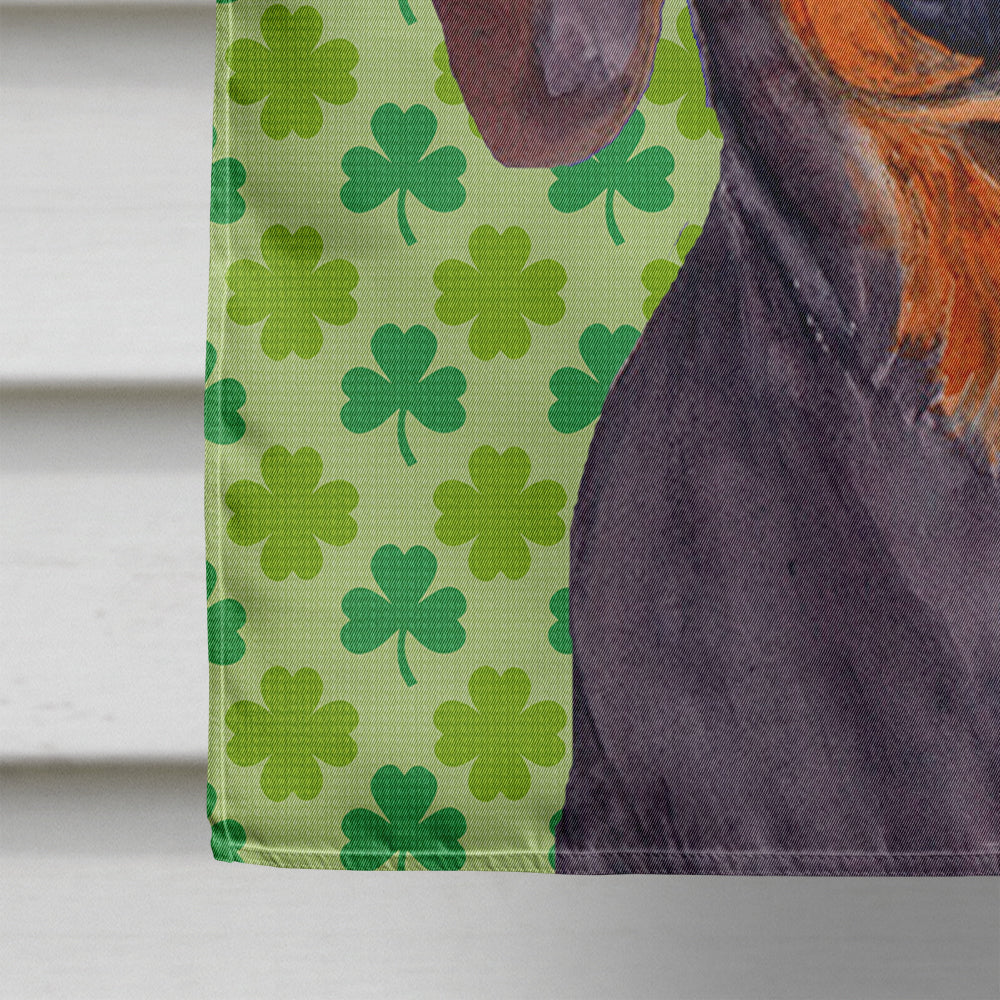 Dachshund St. Patrick's Day Shamrock Portrait Flag Canvas House Size  the-store.com.