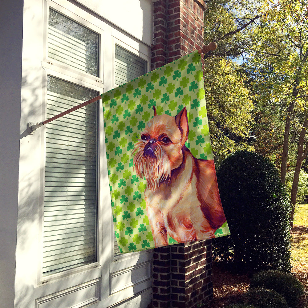 Brussels Griffon St. Patrick's Day Shamrock Portrait Flag Canvas House Size  the-store.com.