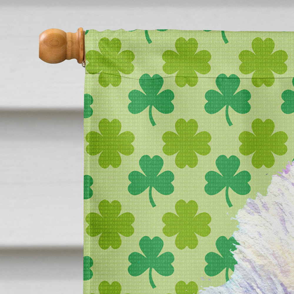 Westie St. Patrick's Day Shamrock Portrait Flag Canvas House Size  the-store.com.