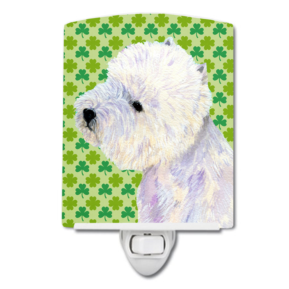 Westie St. Patrick&#39;s Day Shamrock Portrait Ceramic Night Light LH9180CNL - the-store.com