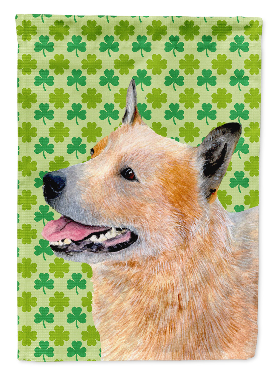 Australian Cattle Dog St. Patrick&#39;s Day Shamrock  Flag Canvas House Size  the-store.com.