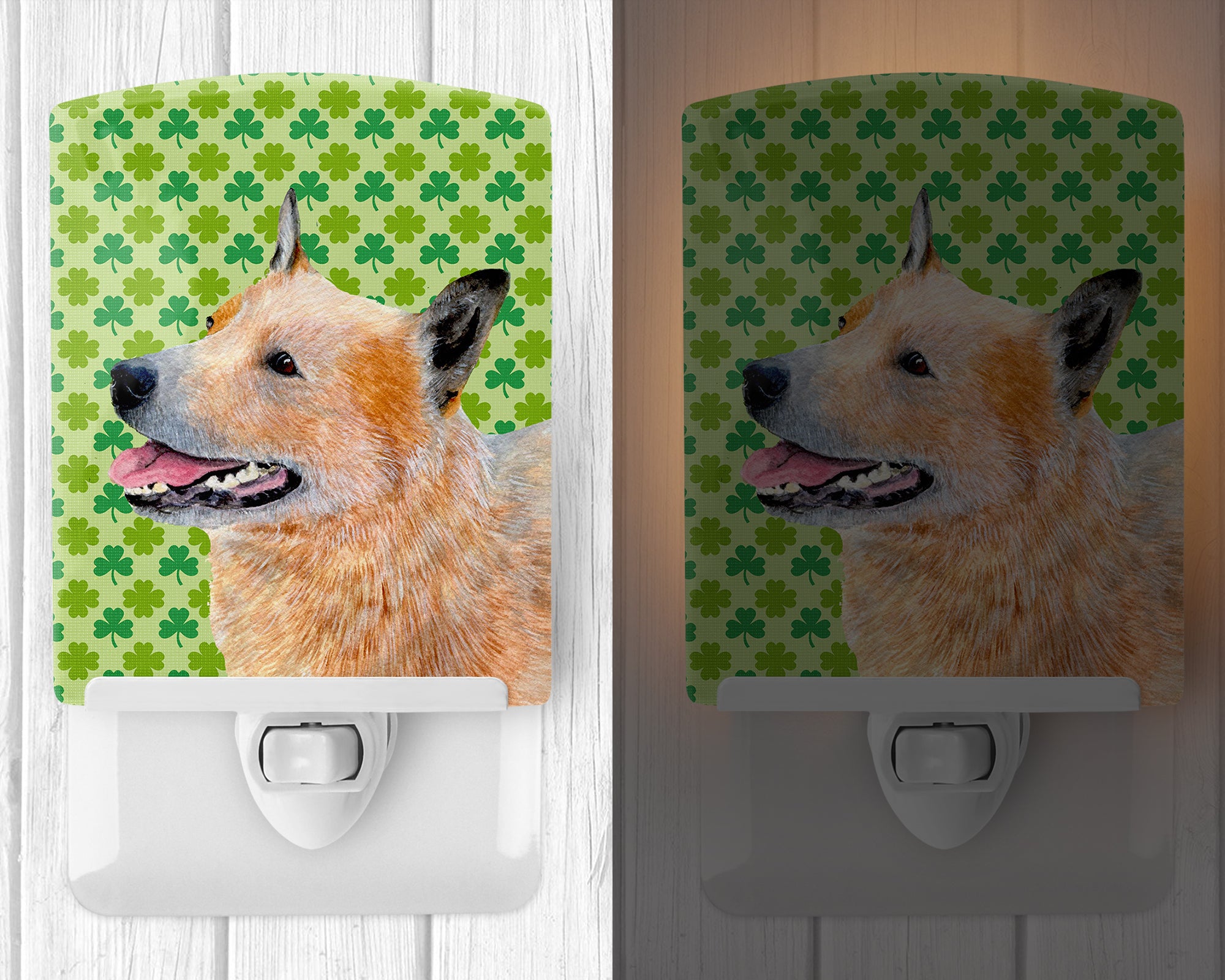 Australian Cattle Dog St. Patrick's Day Shamrock Ceramic Night Light LH9182CNL - the-store.com