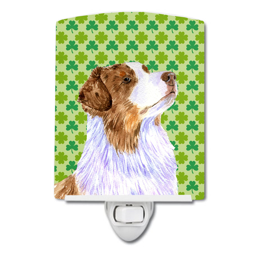 Australian Shepherd St. Patrick's Day Shamrock Ceramic Night Light LH9183CNL - the-store.com