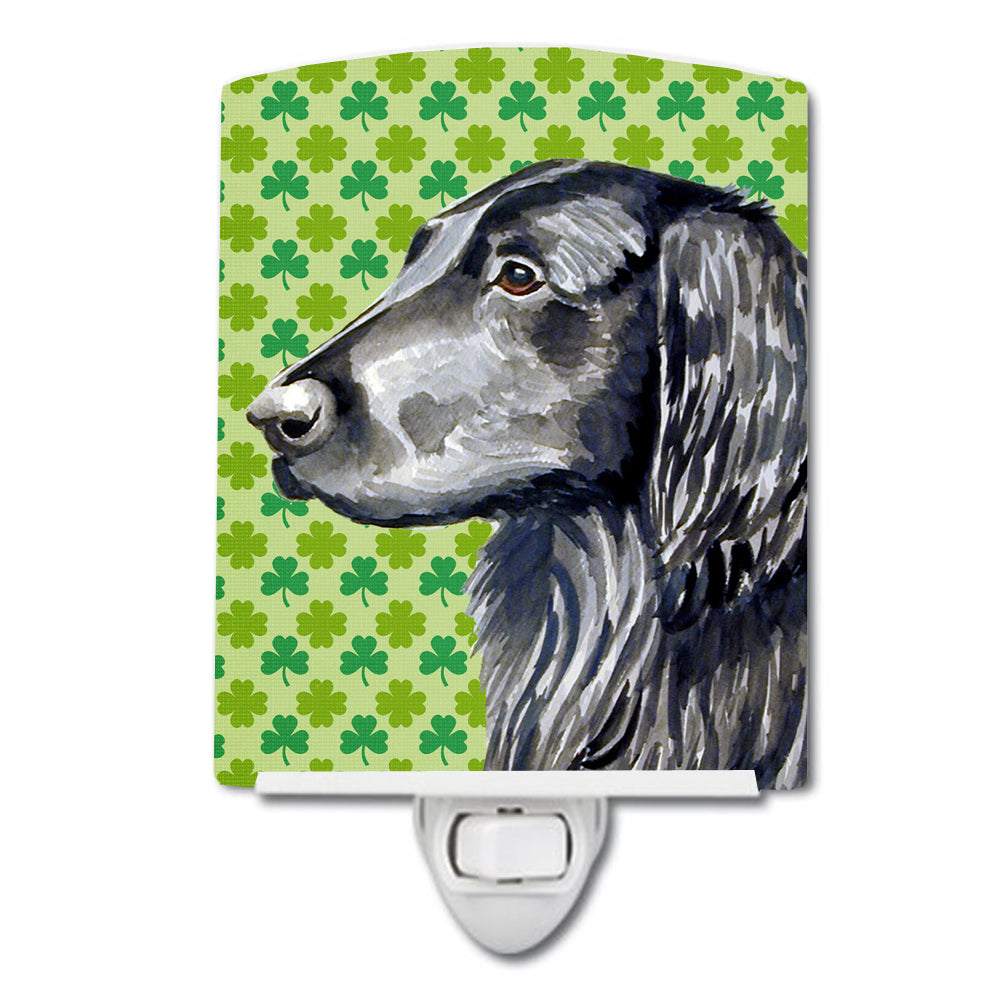 Flat Coated Retriever St. Patrick's Day Shamrock Portrait Ceramic Night Light LH9186CNL - the-store.com