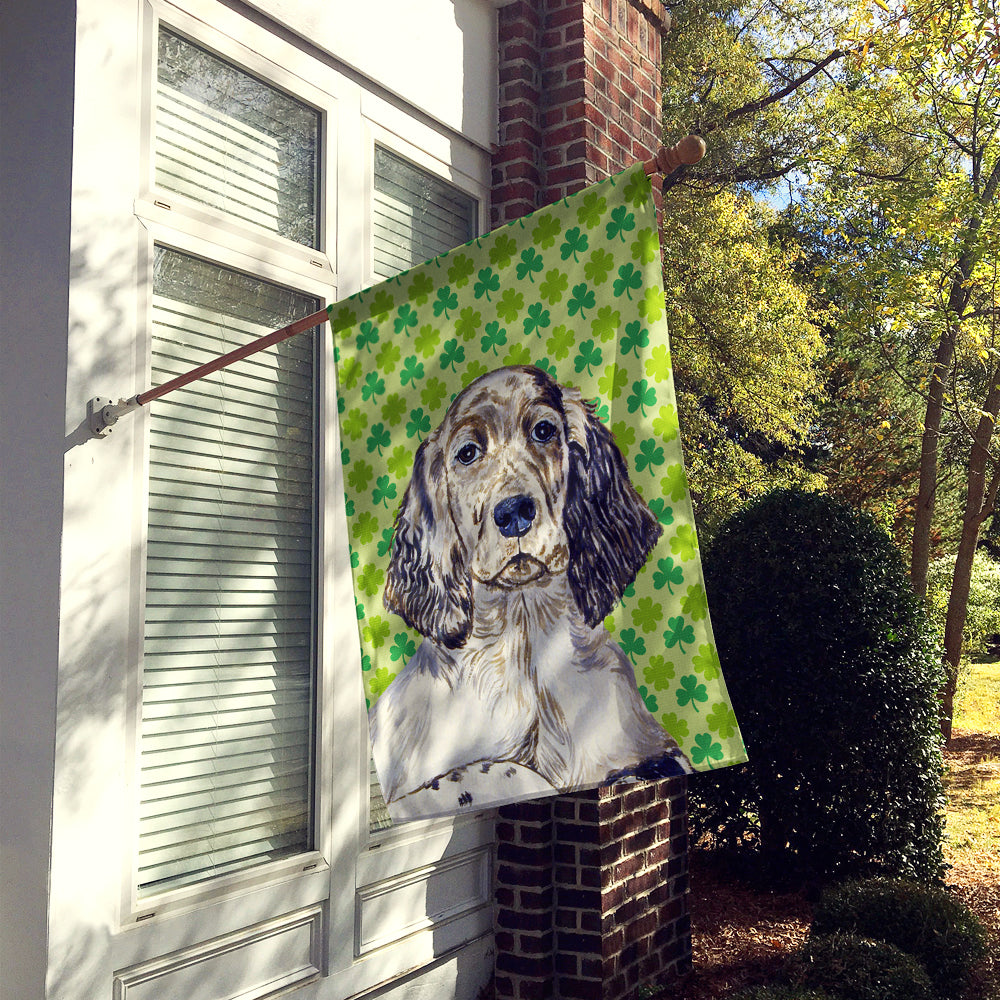 English Setter St. Patrick's Day Shamrock Portrait Flag Canvas House Size  the-store.com.