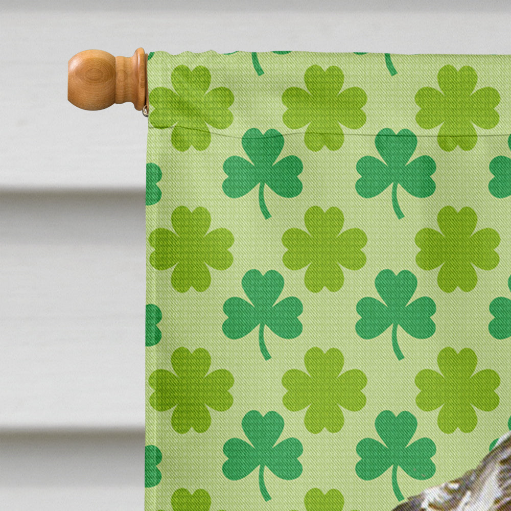 English Setter St. Patrick's Day Shamrock Portrait Flag Canvas House Size  the-store.com.