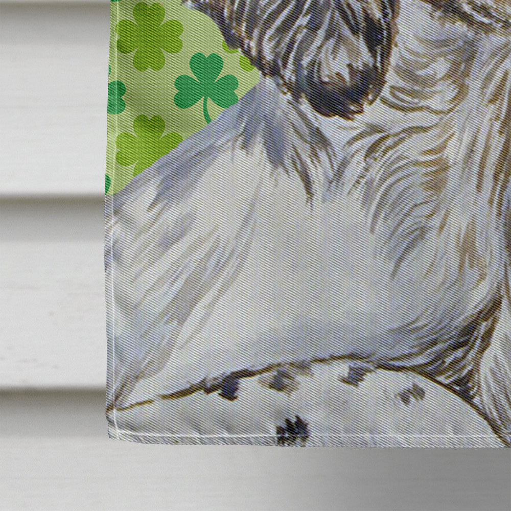 English Setter St. Patrick's Day Shamrock Portrait Flag Canvas House Size  the-store.com.