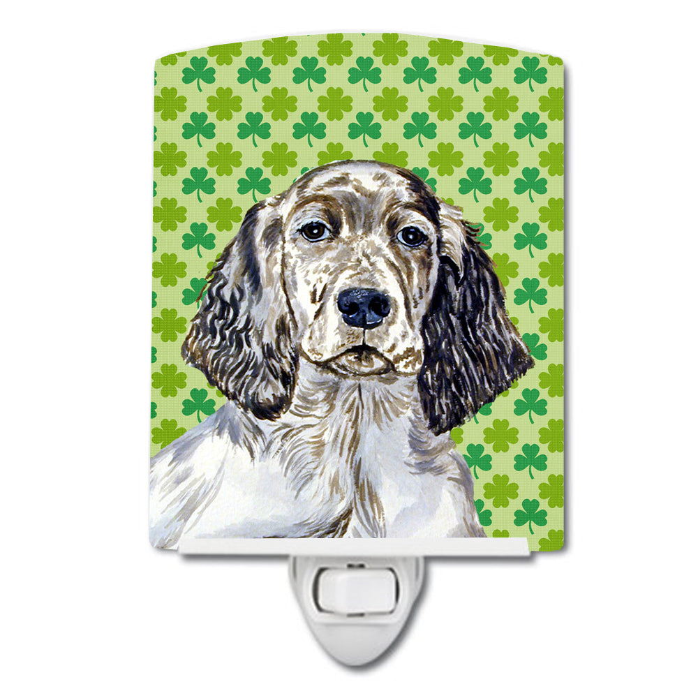 English Setter St. Patrick's Day Shamrock Portrait Ceramic Night Light LH9187CNL - the-store.com