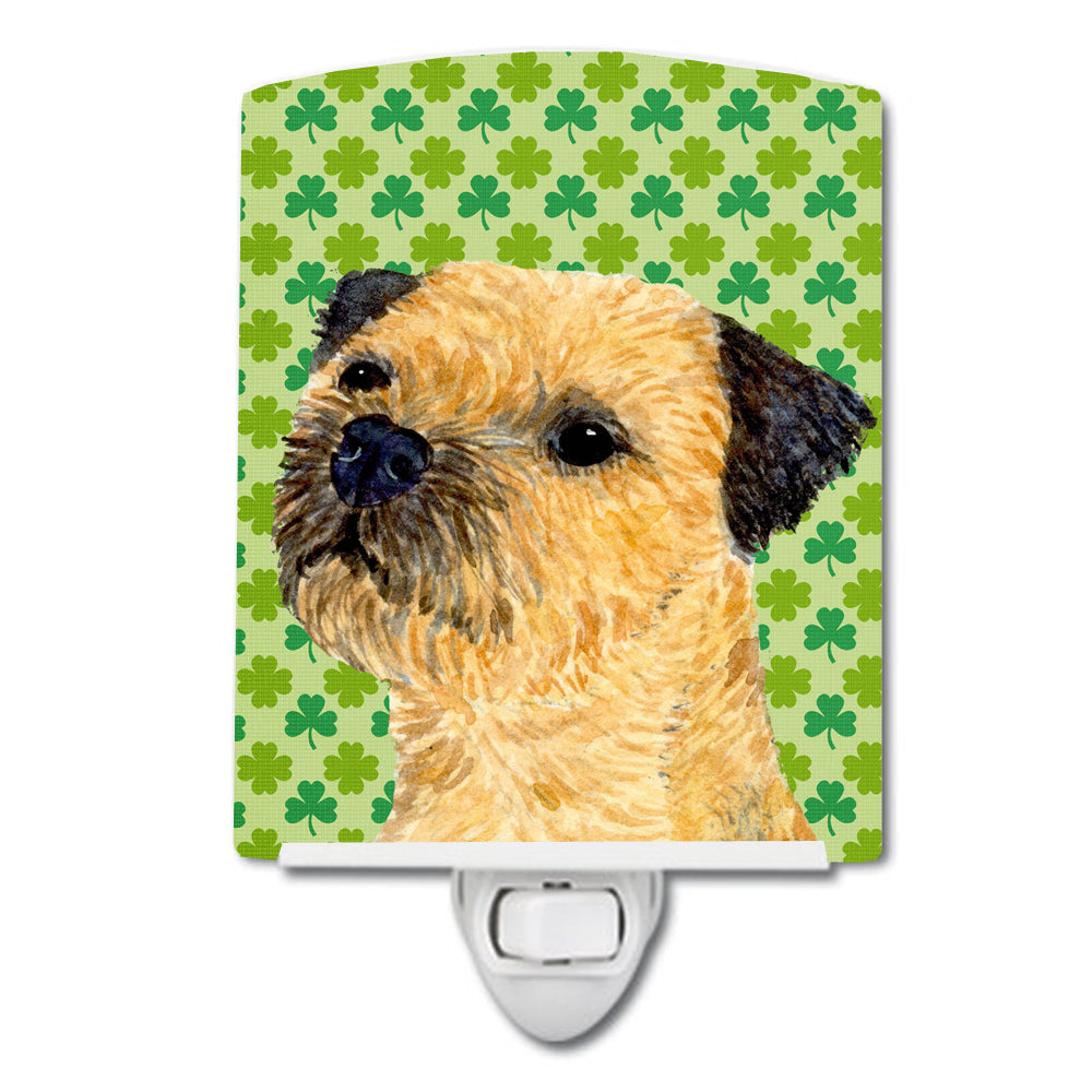 Border Terrier St. Patrick's Day Shamrock Portrait Ceramic Night Light LH9188CNL - the-store.com