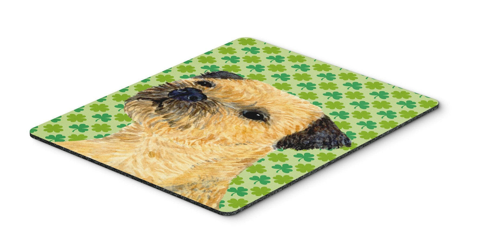 Border Terrier St. Patrick's Day Shamrock Portrait Mouse Pad, Hot Pad or Trivet by Caroline's Treasures