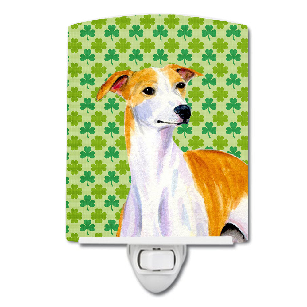 Whippet St. Patrick's Day Shamrock Portrait Ceramic Night Light LH9193CNL - the-store.com