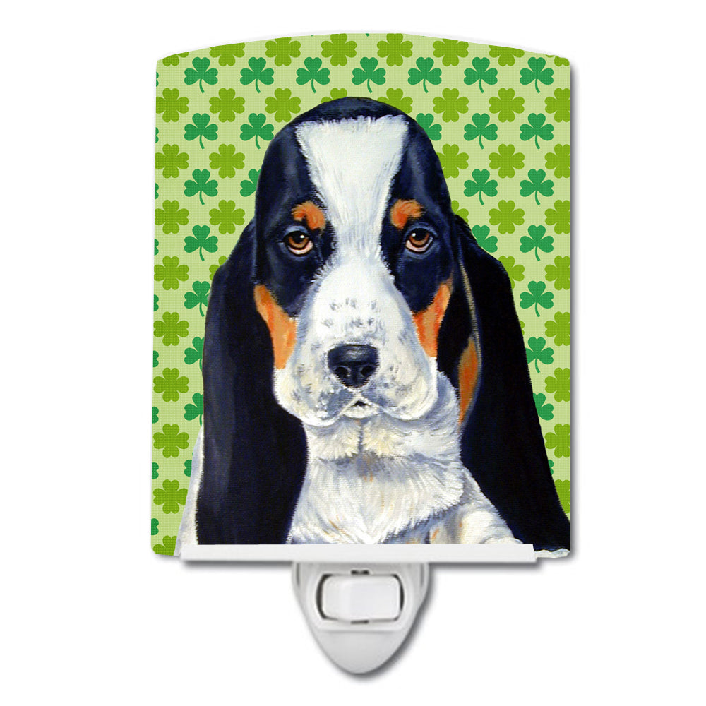 Basset Hound St. Patrick's Day Shamrock Portrait Ceramic Night Light LH9194CNL - the-store.com