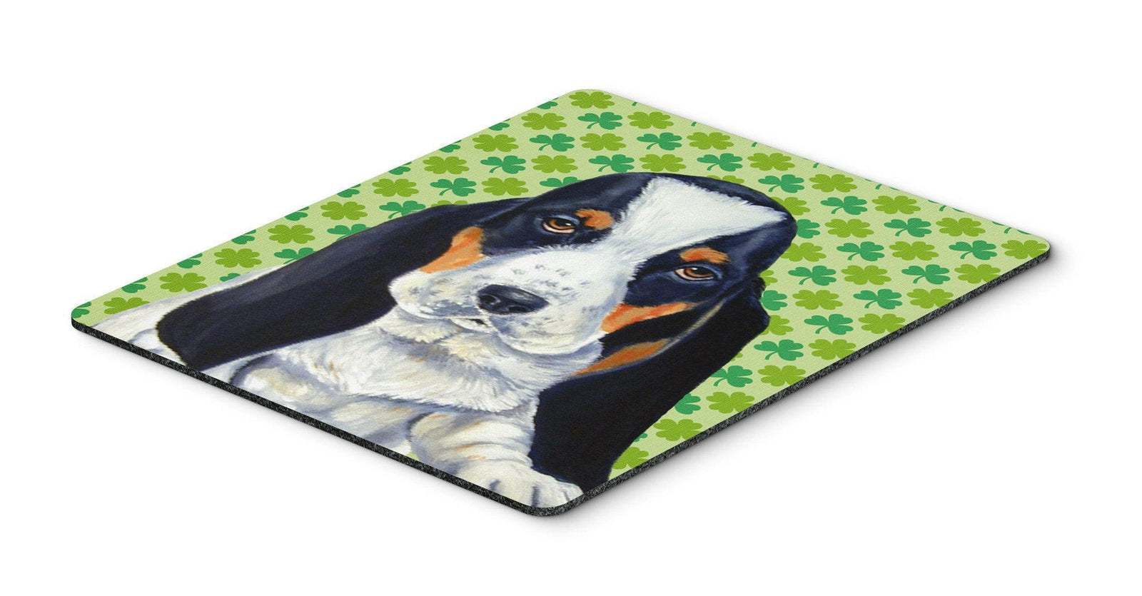 Basset Hound St. Patrick's Day Shamrock Portrait Mouse Pad, Hot Pad or Trivet by Caroline's Treasures