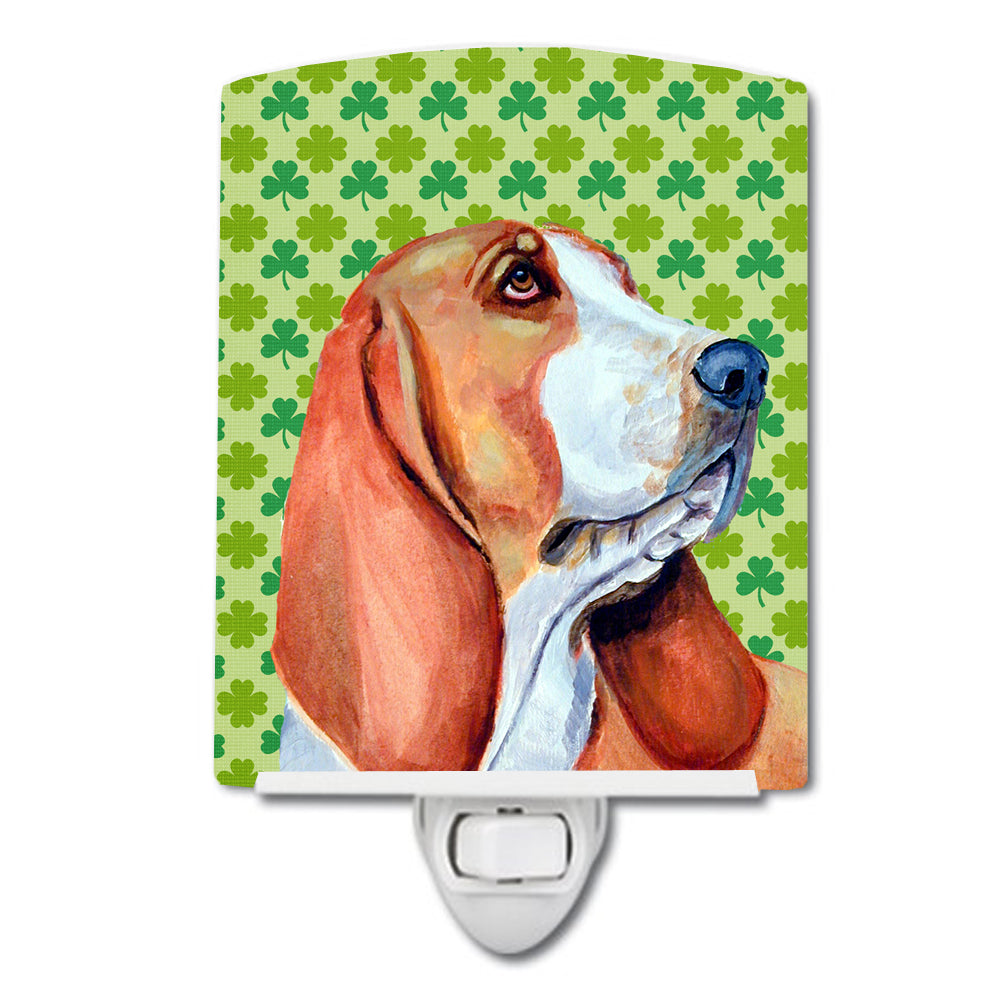 Basset Hound St. Patrick's Day Shamrock Portrait Ceramic Night Light LH9197CNL - the-store.com