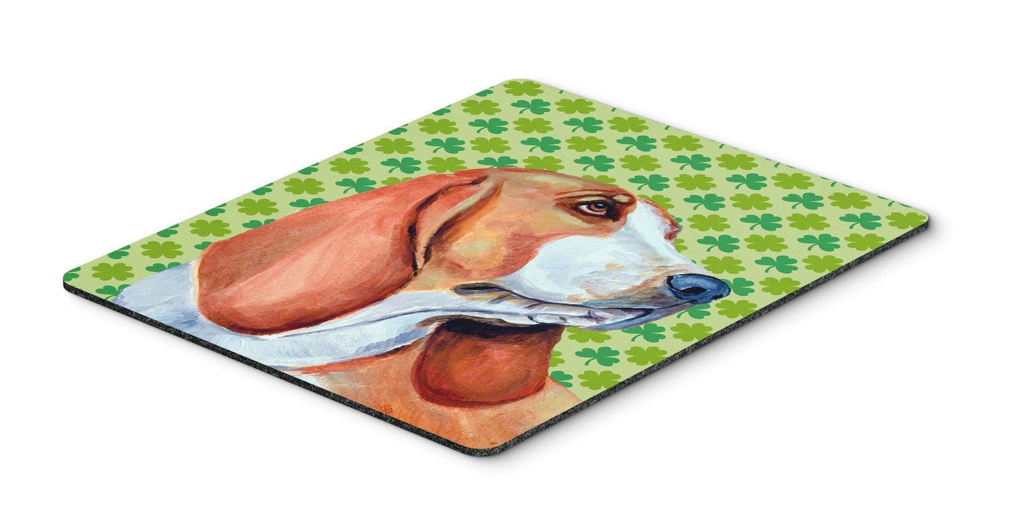 Basset Hound St. Patrick's Day Shamrock Portrait Mouse Pad, Hot Pad or Trivet by Caroline's Treasures