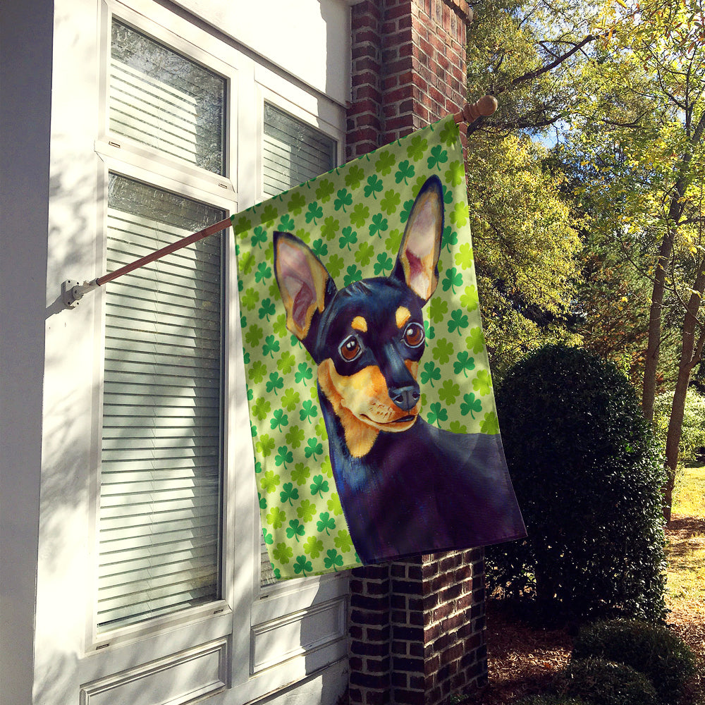 Min Pin St. Patrick's Day Shamrock Portrait Flag Canvas House Size  the-store.com.