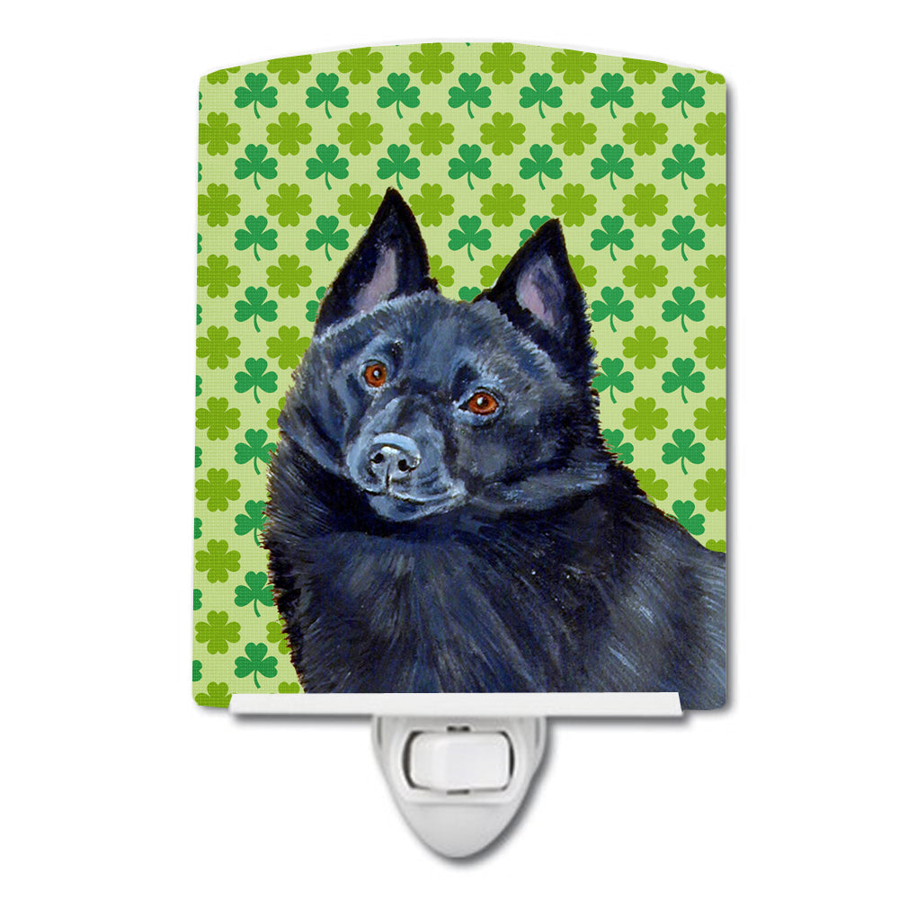 Schipperke St. Patrick's Day Shamrock Portrait Ceramic Night Light LH9204CNL - the-store.com