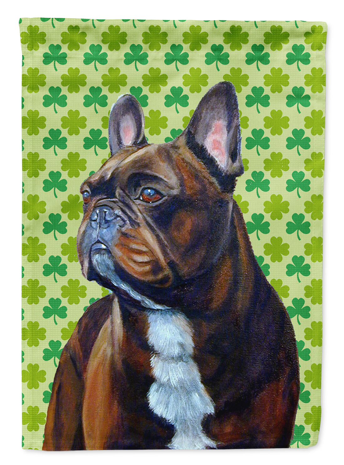 French Bulldog St. Patrick's Day Shamrock Flag Canvas House Size  the-store.com.