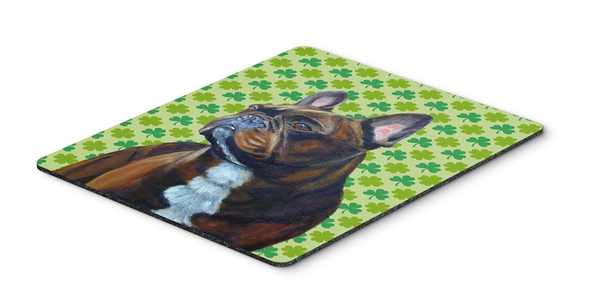 French Bulldog St. Patrick&#39;s Day Shamrock Portrait Mouse Pad, Hot Pad or Trivet by Caroline&#39;s Treasures
