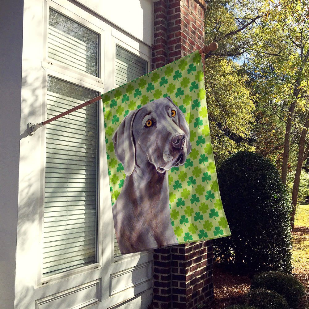 Weimaraner St. Patrick's Day Shamrock Portrait Flag Canvas House Size  the-store.com.