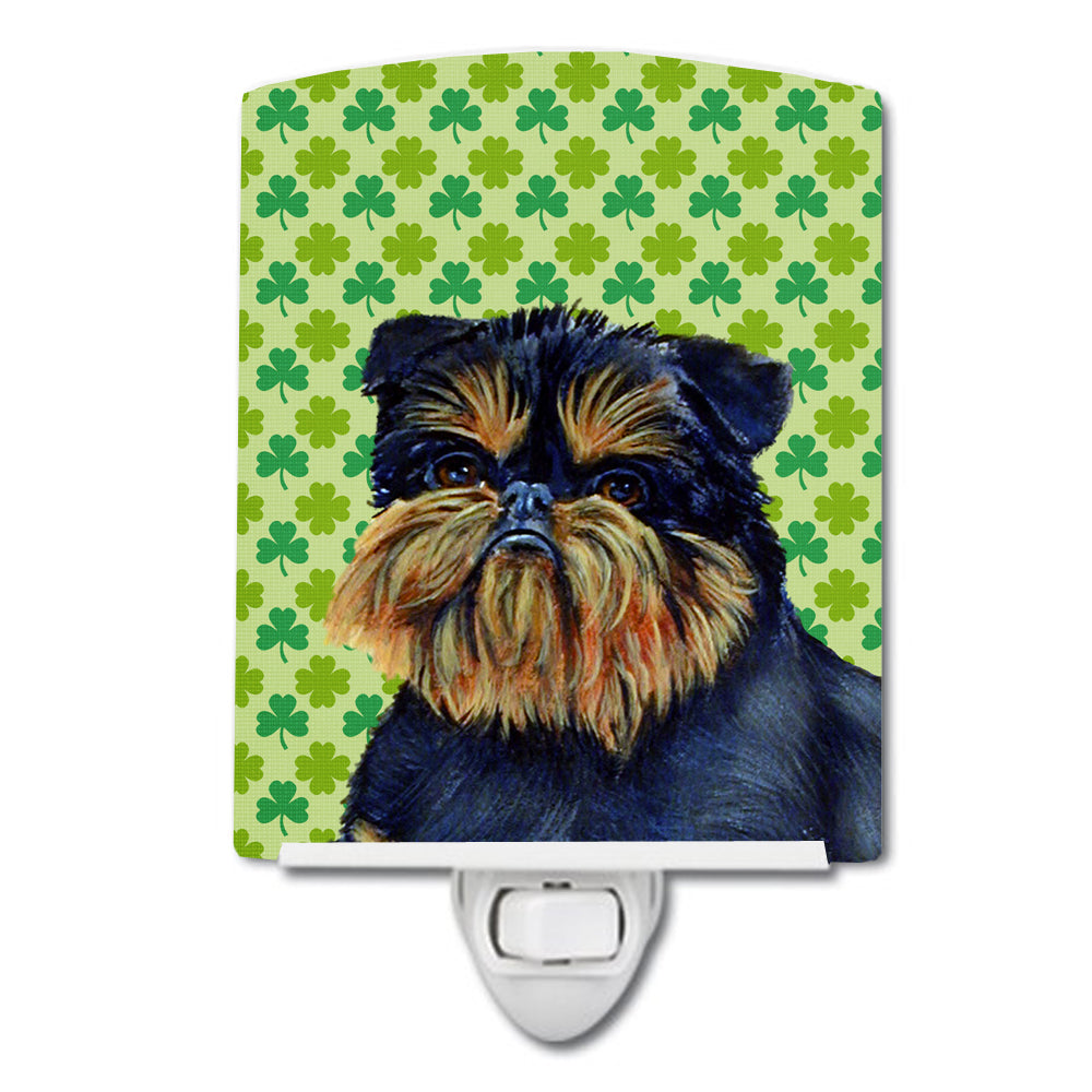 Brussels Griffon St. Patrick's Day Shamrock Portrait Ceramic Night Light LH9208CNL - the-store.com