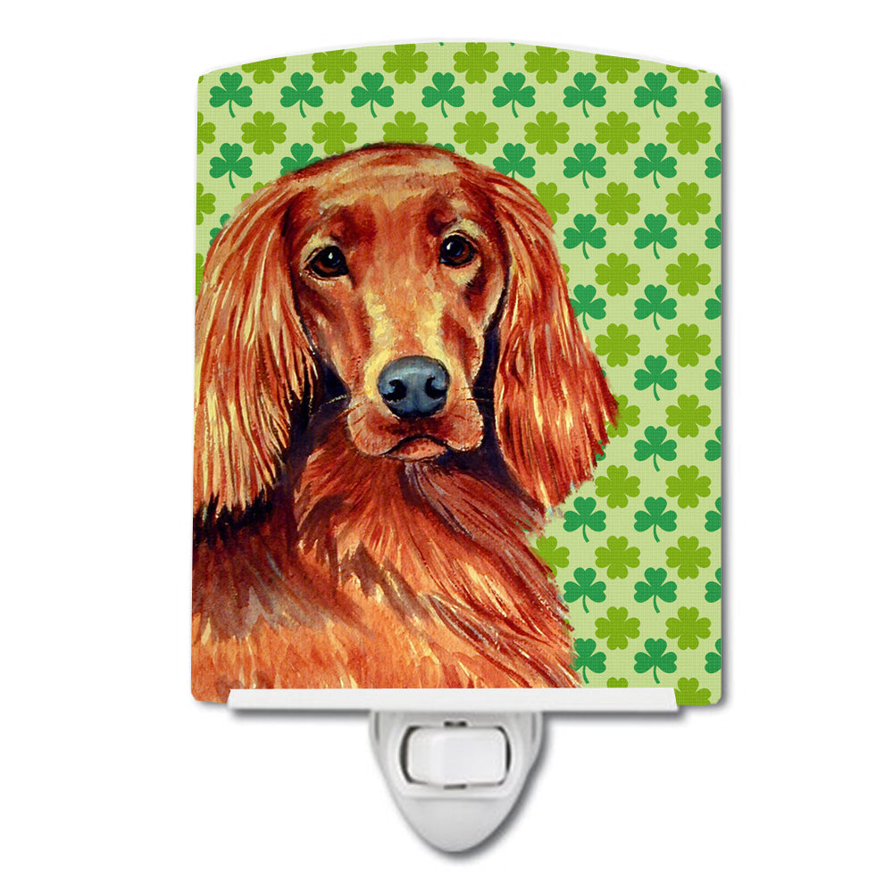 Irish Setter St. Patrick's Day Shamrock Portrait Ceramic Night Light LH9209CNL - the-store.com