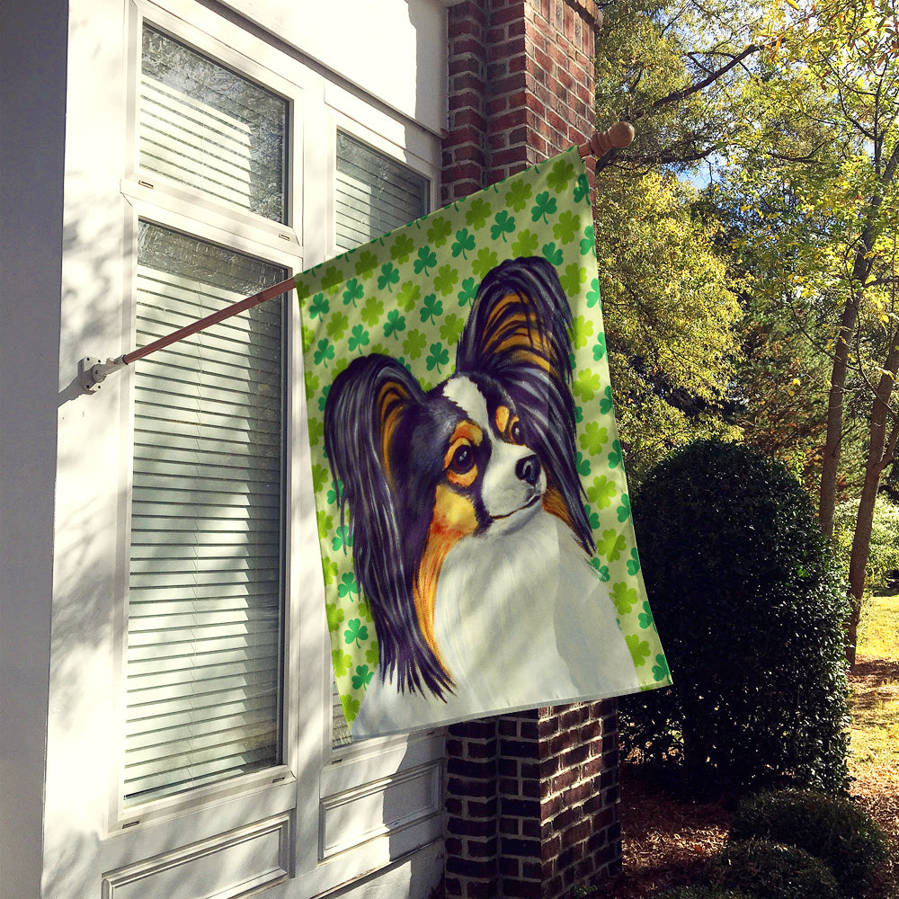 Papillon St. Patrick's Day Shamrock Portrait Flag Canvas House Size  the-store.com.