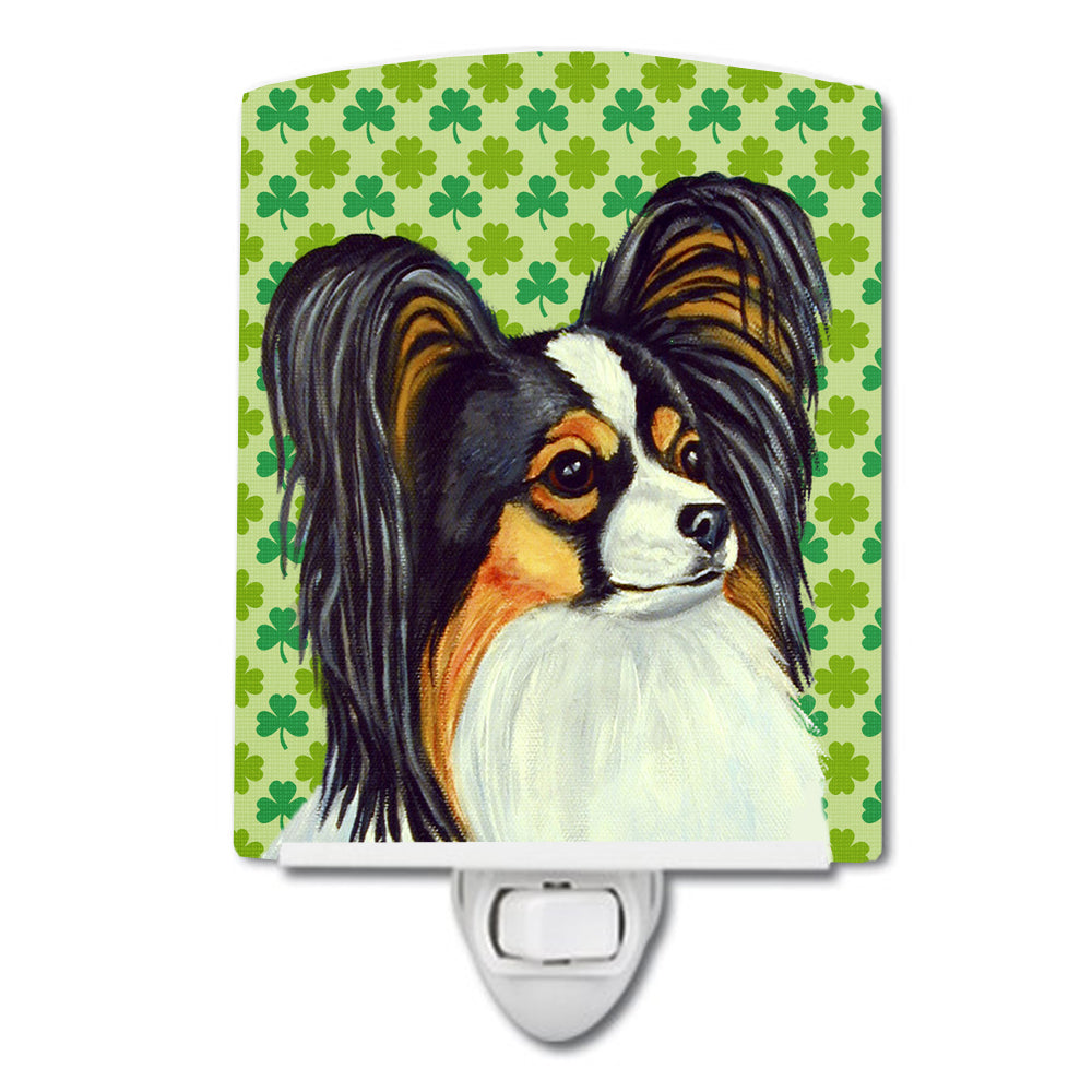 Papillon St. Patrick's Day Shamrock Portrait Ceramic Night Light LH9210CNL - the-store.com