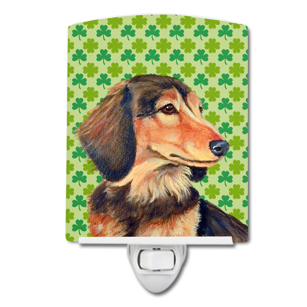 Dachshund St. Patrick's Day Shamrock Portrait Ceramic Night Light LH9211CNL - the-store.com