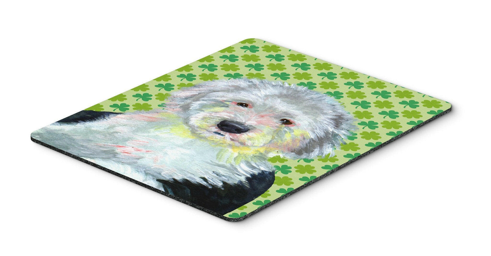 Old English Sheepdog St. Patrick's Day Shamrock Mouse Pad, Hot Pad or Trivet by Caroline's Treasures