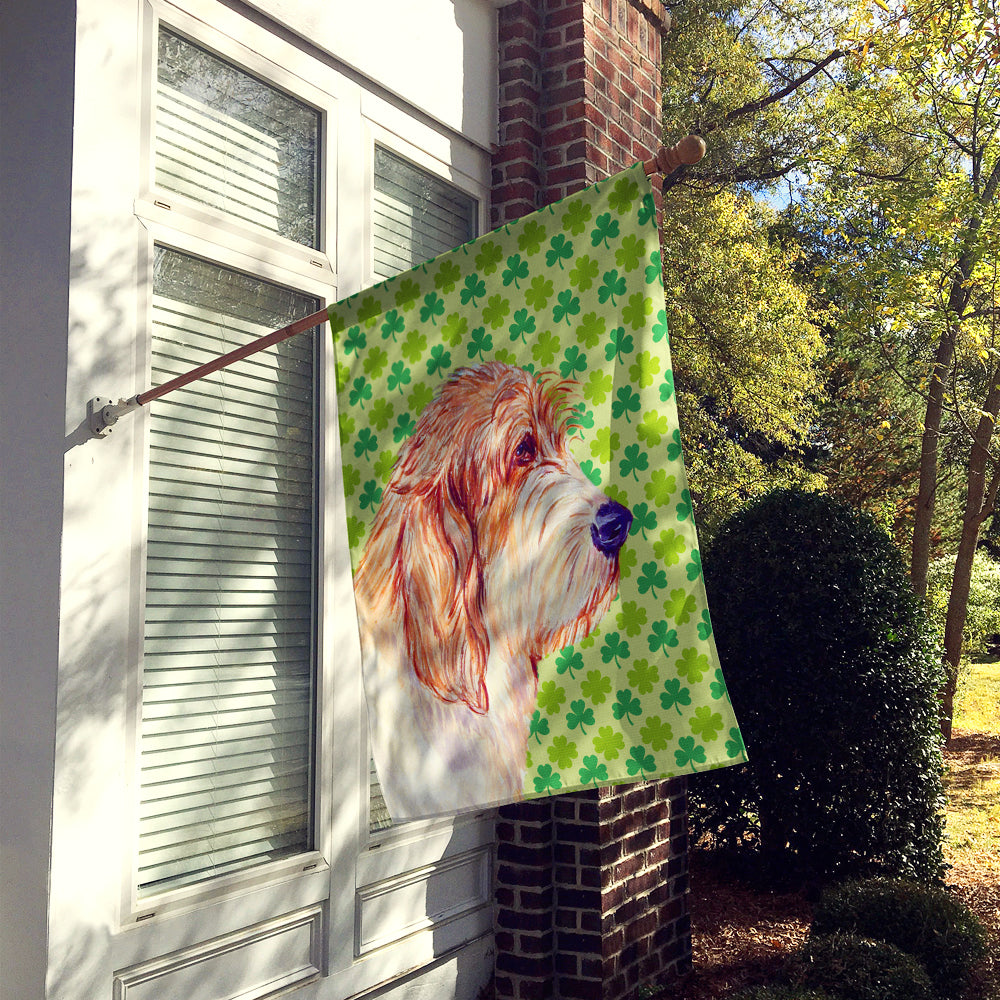 Petit Basset Griffon Vendeen St. Patrick's Day Shamrock  Flag Canvas House Size  the-store.com.