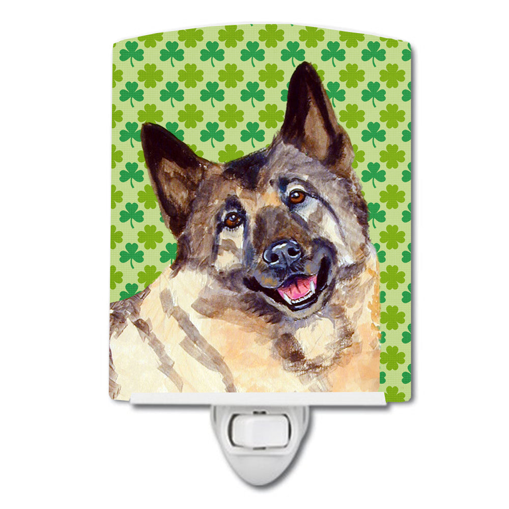 Norwegian Elkhound St. Patrick's Day Shamrock Portrait Ceramic Night Light LH9218CNL - the-store.com