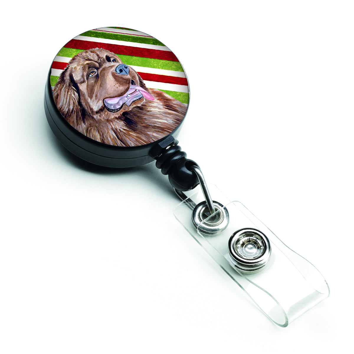 Newfoundland Candy Cane Holiday Christmas Retractable Badge Reel LH9219BR  the-store.com.