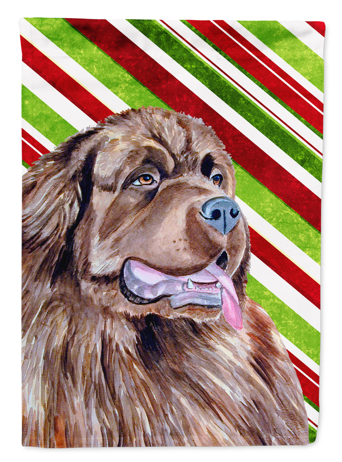 Newfoundland Candy Cane Holiday Christmas  Flag Canvas House Size  the-store.com.