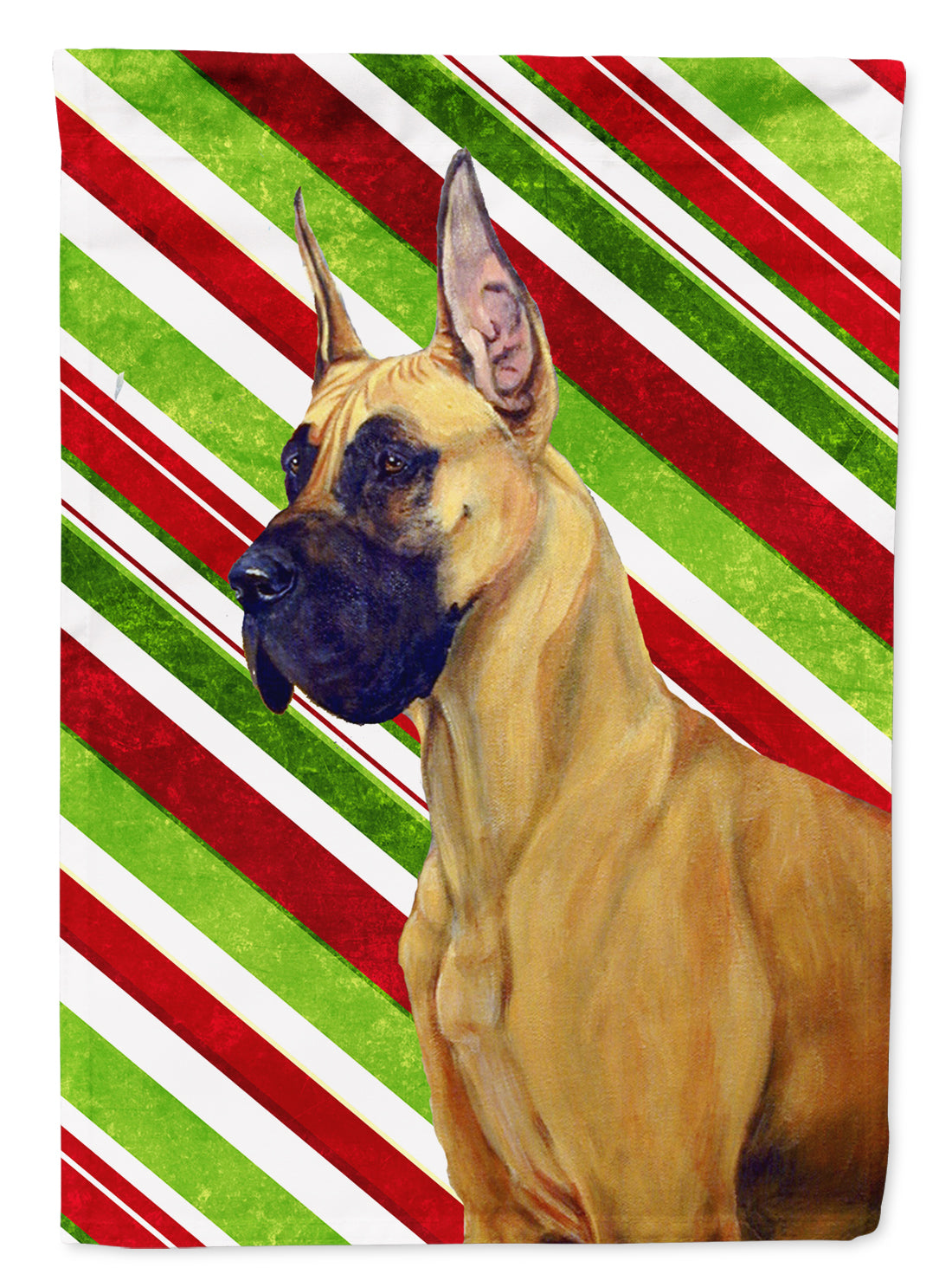 Great Dane Candy Cane Holiday Christmas  Flag Canvas House Size  the-store.com.