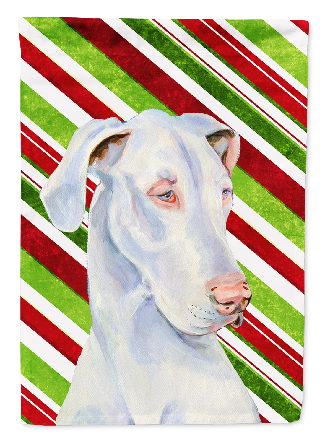 Great Dane Candy Cane Holiday Christmas  Flag Canvas House Size  the-store.com.